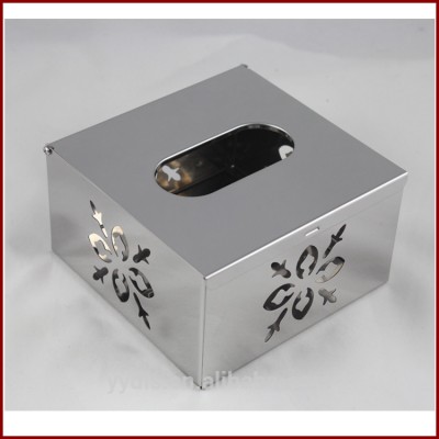 8853 Stainless Steel Tissue Box Napkin Box Mirror Polished Tissue Paper Box