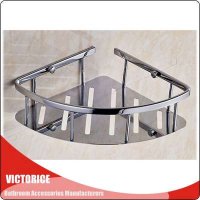 3160 Stainless Steel 304 Triangle Bathroom Basket Chrome Plated Bathroom hanging basket